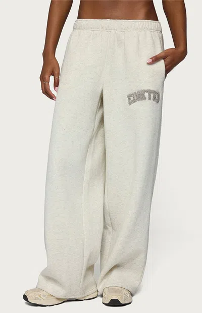 Edikted Women's To You Wide Leg Sweatpants In Light Heather Gray