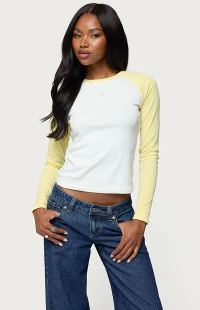 Edikted Tommi Raglan Long Sleeve T Shirt In Black
