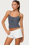 Edikted Tova Stripe Stretch Cotton Camisole In Blue