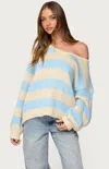 Edikted Tracie Striped Oversized Sweater In Multi