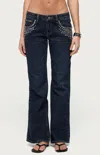 Edikted Tyler Stud Bootcut Jeans In Blue