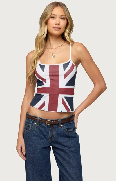 Edikted Women's Uk Babe Tank Top In White In Multi