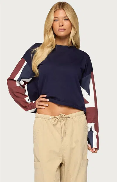 Edikted Uk Muse Long Sleeve Top In Blue