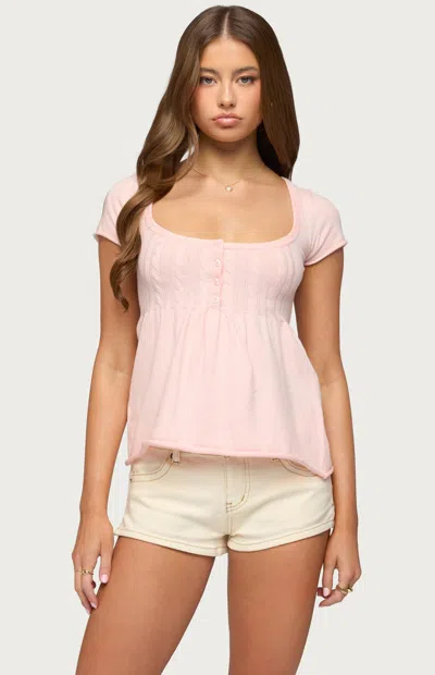 Edikted Ulyana Babydoll Top In Pink