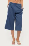Edikted Uma Side Stripe Bermuda Shorts In Blue