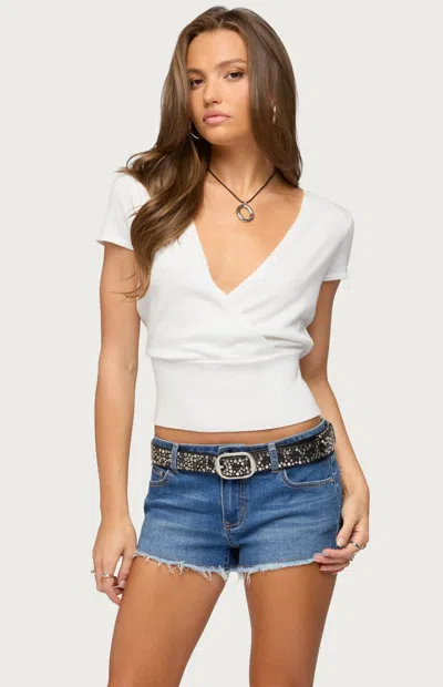 Edikted Women's Valia Wrap Knit Top In White