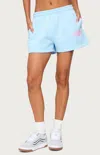 Edikted Logo Fleece Sweatshorts In Blue