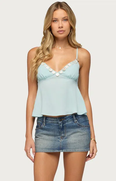 Edikted Willah Coastal Charm Babydoll Top In White