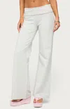 Edikted Sequin Foldover Sweatpants In Gray