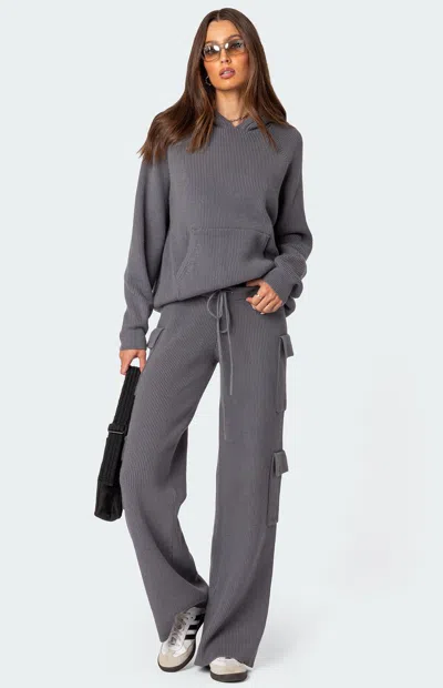 Edikted Wynter Sweater Hoodie In Gray
