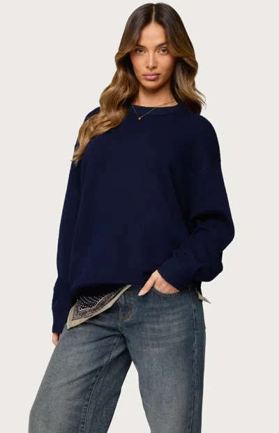 Edikted Ximenia Cutout Back Sweater In Blue