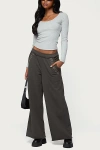 Edikted Wrenn Studded Wide Leg Sweatpants In Dark/gray, Women's At Urban Outfitters In Gray