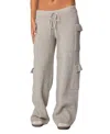 Edikted Wynter Knit Cargo Pants In Gray
