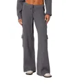 Edikted Wynter Drawstring Cargo Sweater Pants In Gray