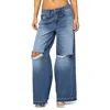 Edikted Xenia Distressed Low Rise Jeans