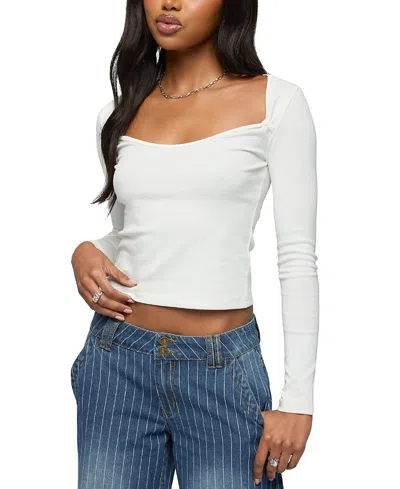 Edikted Ximena Scoop Neck Top In Pattern