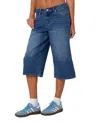 EDIKTED XTRA LONG LOW RISE DENIM BERMUDA SHORTS