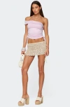 Edikted Yafa Off The Shoulder Side Ruched Knit Top
