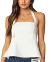 Edikted Yazi Backless Halter Top In Cream