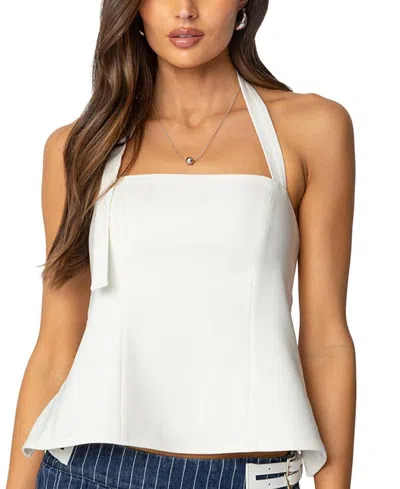 Edikted Yazi Backless Halter Top In Cream