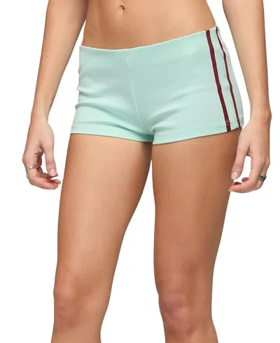 Edikted Yolenna Low Rise Side Stripe Micro Shorts In Green