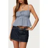 Edikted Zahara Gingham Babydoll Camisole In Blue