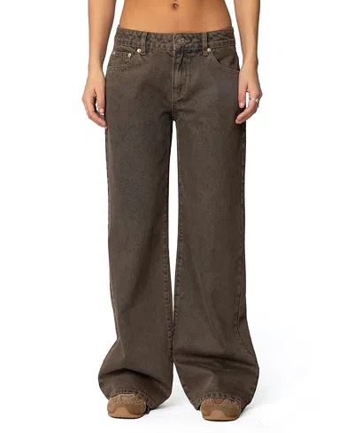 EDIKTED ZAHRA MUD WASH LOW RISE JEANS