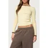Edikted Zander Long Sleeve Crop T-shirt In Neutral