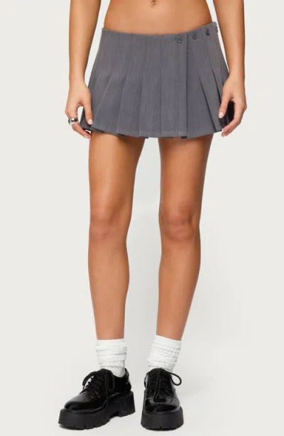 Edikted Zenia Pleated Miniskort In Gray