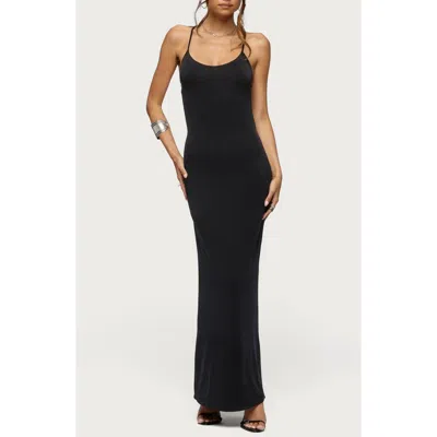Edikted Zhuri Ring Backless Maxi Dress In Black