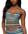 Edikted Zigzag Stripe Tank Top In Blue