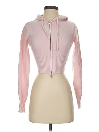 Pre-owned Edikted Zip Up Hoodie In Pink