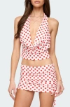 Edikted Zoe Polka Dot Cowl Neck Top