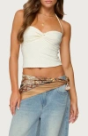 Edikted Zoee Twisted Textured Halter Top In White