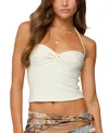 Edikted Zoee Twisted Textured Halter Top In White