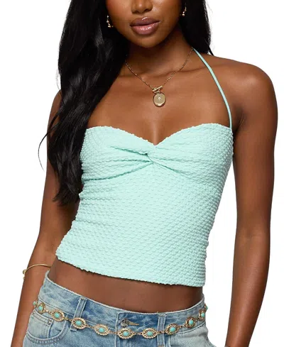 EDIKTED ZOEE TWISTED TEXTURED HALTER TOP