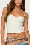 Edikted Zoee Twisted Textured Halter Top