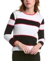 Edinburgh Knitwear Block Stripe Sweater In White