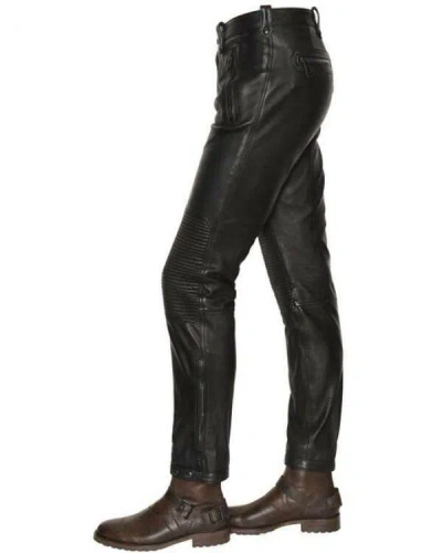 Pre-owned Edinstyle Design Genuine Cowhide Men's Leather Jeans Hand Made Motor Biker Trouser