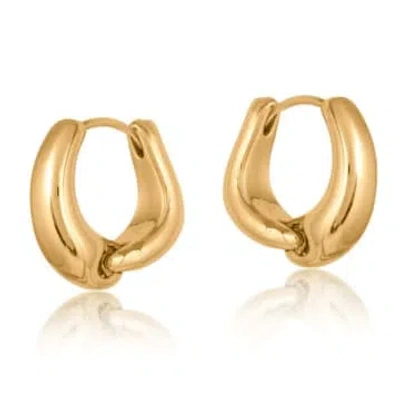 Edit & Oak Hinged Organic Knot Hoop Earrings In Gold