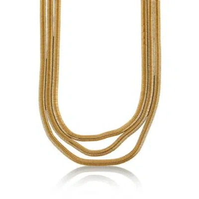 Edit & Oak Multi Row Slinky Chain Necklace In Gold