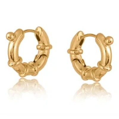 Edit & Oak Ridged Lock Hoop Earrings In Gold