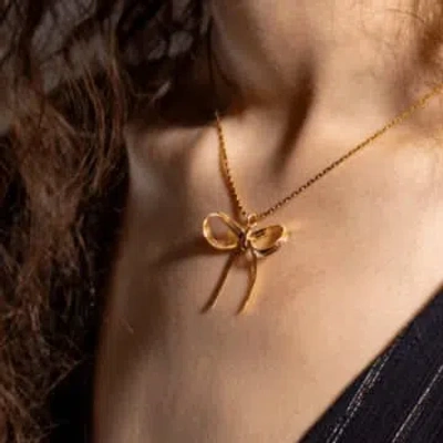 Edit & Oak Snake Bow Pendant Necklace – 18k Gold Plated