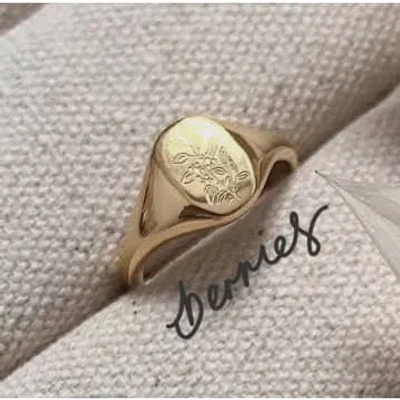 Edit & Oak Waterproof 18k Gold Plated Berries Signet Ring