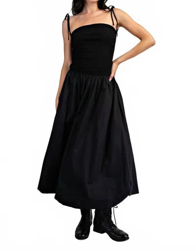 Edit By Nine Bubble Hem Midi Dress In Black