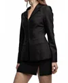 Edit By Nine Corset Detail Long Sleeve Blazer In Black In Multi