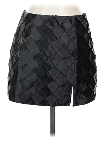 Pre-owned Edit By Nine Faux Leather Skirt In Black