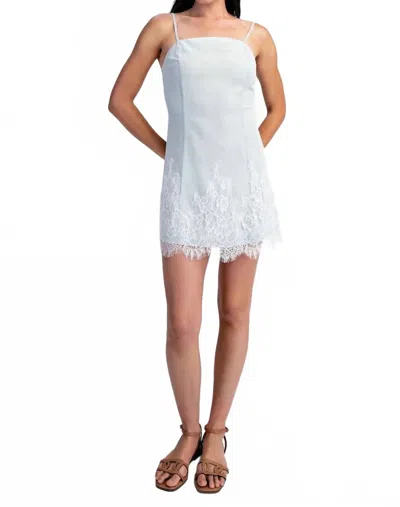 Edit By Nine Lace Spaghetti Strap Mini Dress In Blue In White