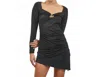 Edit By Nine Ruched Mini Dress In Black In Black