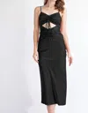 Edit By Nine Satin Jacquard Slip Dress In Black